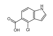 4-chloro-indole-5-carboxylic acid结构式