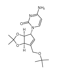 (1'R,2'S,3'R)-1-[2,3-(isopropylidenedioxy)-4-(tert-butoxymethyl)-4-cyclopenten-1-yl]cytosine Structure