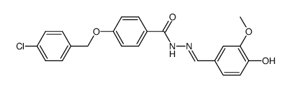 4-((4-chlorobenzyl)oxy)-N'-(4-hydroxy-3-methoxybenzylidene)benzohydrazide结构式