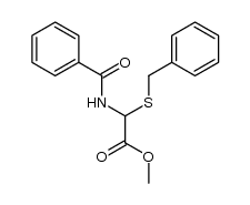 N-benzoyl-α-benzylthioglycine methyl ester Structure