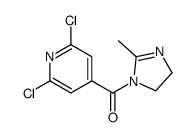 (2,6-dichloropyridin-4-yl)-(2-methyl-4,5-dihydroimidazol-1-yl)methanone结构式