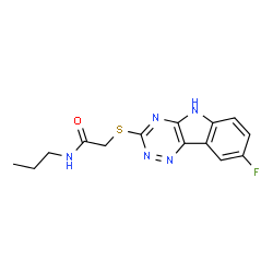 Acetamide, 2-[(8-fluoro-2H-1,2,4-triazino[5,6-b]indol-3-yl)thio]-N-propyl- (9CI) Structure