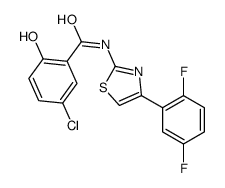 5-chloro-N-[4-(2,5-difluorophenyl)-1,3-thiazol-2-yl]-2-hydroxybenzamide Structure