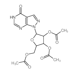 4H-Pyrazolo[3,4-d]pyrimidin-4-one,1,5-dihydro-1-(2,3,5-tri-O-acetyl-b-D-ribofuranosyl)-结构式