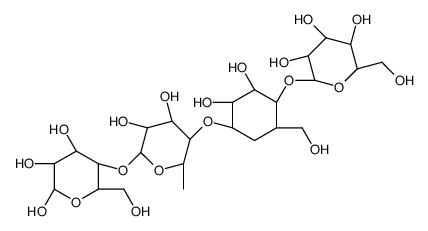 (2S,3R)-2-[(1R,3R,4S)-4-[(3S,5R,6R)-4,5-dihydroxy-2-methyl-6-[(3R,5S,6R)-4,5,6-trihydroxy-2-(hydroxymethyl)oxan-3-yl]oxyoxan-3-yl]oxy-2,3-dihydroxy-6-(hydroxymethyl)cyclohexyl]oxy-6-(hydroxymethyl)oxane-3,4,5-triol结构式