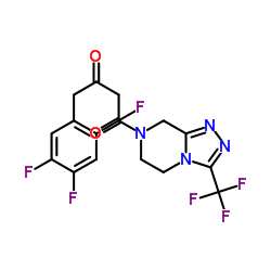 (2Z)-4-氧代-4-[3-(三氟甲基)-5,6-二氢-[1,2,4]三唑并[4,3-a]吡嗪-7-(8H)-基]-1-(2,4,5-三氟苯基)丁-2-酮结构式