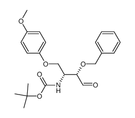 [(1R,2S)-2-Benzyloxy-1-(4-methoxy-phenoxymethyl)-3-oxo-propyl]-carbamic acid tert-butyl ester Structure