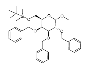 Methyl-6-O-(tert.-butyldimethylsilyl)-2,3,4-tri-O-benzyl-α-D-galactopyranoside结构式