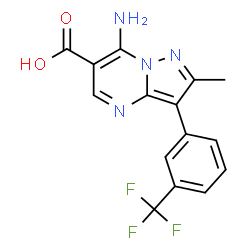 7-Amino-2-methyl-3-[3-(trifluoromethyl)phenyl]pyrazolo[1,5-a]pyrimidine-6-carboxylic acid structure