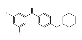 3,5-DIFLUORO-4'-PIPERIDINOMETHYL BENZOPHENONE结构式