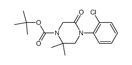 4-(2-chlorophenyl)-2,2-dimethyl-5-oxopiperazine-1-carboxylic acid t-butyl ester结构式