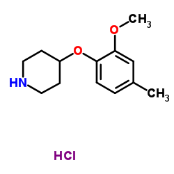 4-(2-Methoxy-4-methylphenoxy)piperidine hydrochloride (1:1) Structure