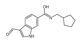 N-(cyclopentylmethyl)-3-formyl-1H-indole-6-carboxamide结构式