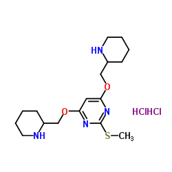 2-(Methylsulfanyl)-4,6-bis(2-piperidinylmethoxy)pyrimidine dihydrochloride结构式