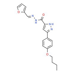 (E)-3-(4-butoxyphenyl)-N-(furan-2-ylmethylene)-1H-pyrazole-5-carbohydrazide结构式