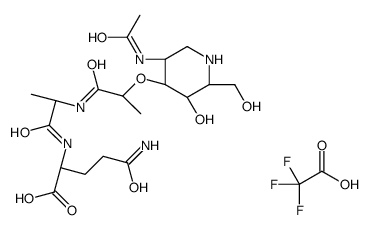 N-(2-O-(2-acetamido-1,2,3,5-tetradeoxy-1,5-iminoglucitol-3-yl)lactoyl)alanyl-isoglutamine结构式