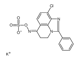 Hydroxylamine-O-sulfonic acid, N-(9-chloro-4,5-dihydro-2-phenyl-6H-imidazo(4,5,1-ij)quinolin-6-ylidene)-, potassium salt Structure