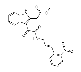 Ethyl 3-((N-(2'-Nitrocinnamyl)amino)glyoxylyl)indole-2-acetate Structure