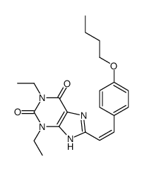 8-[(E)-2-(4-butoxyphenyl)ethenyl]-1,3-diethyl-7H-purine-2,6-dione Structure