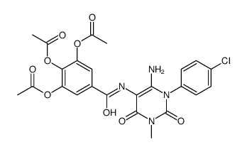 Benzamide,3,4,5-tris(acetyloxy)-N-[6-amino-1-(4-chlorophenyl)-1,2,3,4-tetrahydro-3-methyl-2,4-dioxo-5-pyrimidinyl]- Structure