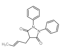 4-but-2-enyl-1,2-diphenyl-pyrazolidine-3,5-dione结构式