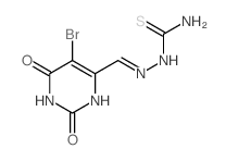 Hydrazinecarbothioamide,2-[(5-bromo-1,2,3,6-tetrahydro-2,6-dioxo-4-pyrimidinyl)methylene]-结构式