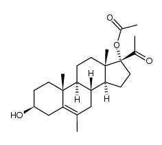 6-methylpregn-5-ene-3β,17α-diol-20-one 17-acetate结构式