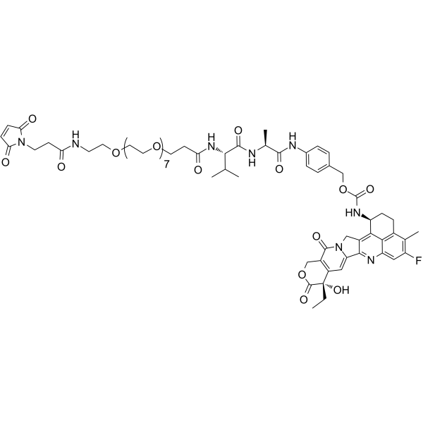 Mal-PEG8-Val-Ala-PAB-Exatecan Structure