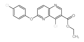 1,5-Naphthyridine-3-carboxylicacid, 4-chloro-6-(4-chlorophenoxy)-, ethyl ester结构式