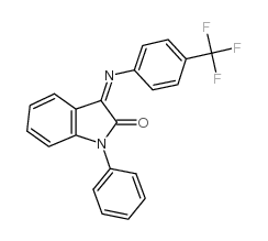 (Z)-1-苯基-3-(4-(三氟甲基)苯基亚氨)吲哚啉-2-酮结构式