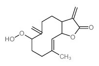 Cyclodeca[b]furan-2(3H)-one,3a,4,5,6,7,8,9,11a-octahydro-7-hydroperoxy-10-methyl-3,6-bis(methylene)-,(3aS,7R,10E,11aR)- picture