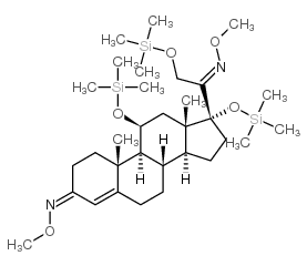 Pregn-4-ene-3,20-dione, 11,17,21-tris[(trimethylsilyl)oxy]-, bis(O-met hyloxime), (11beta)- structure