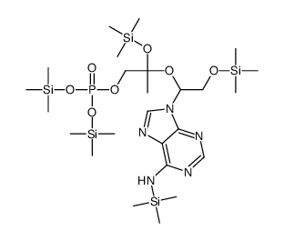 Phosphoric acid, 2-(trimethylsiloxy)-2-[2-(trimethylsiloxy)-1-[6-[(tri methylsilyl)amino]-9H-purin-9-yl]ethoxy]propyl bis(trimethylsilyl) est er结构式