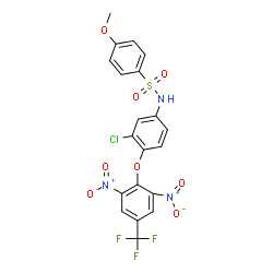 N-(3-CHLORO-4-[2,6-DINITRO-4-(TRIFLUOROMETHYL)PHENOXY]PHENYL)-4-METHOXYBENZENESULFONAMIDE Structure