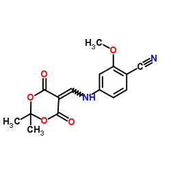 4-{[(2,2-Dimethyl-4,6-dioxo-1,3-dioxan-5-ylidene)methyl]amino}-2-methoxybenzonitrile Structure