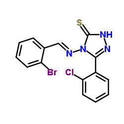 4-{[(E)-(2-Bromophenyl)methylene]amino}-5-(2-chlorophenyl)-4H-1,2,4-triazole-3-thiol Structure