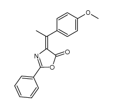 2-phenyl-4-[α-E-p-methoxyphenylethylidene]-5(4H)-oxazolone结构式