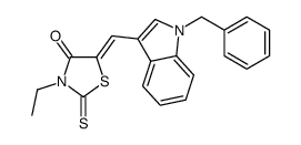 (5E)-5-[(1-benzylindol-3-yl)methylidene]-3-ethyl-2-sulfanylidene-1,3-thiazolidin-4-one Structure