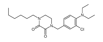 1-(3-Chloro-4-(diethylamino)benzyl)-4-hexyl-2,3-piperazinedione Structure