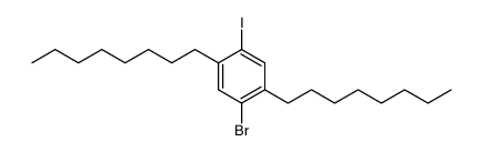 1-bromo-2,5-dioctyl-4-iodobenzene结构式