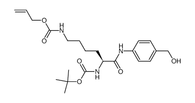 [5-tert-butoxycarbonylamino-5-(4-hydroxymethylphenylcarbamoyl)pentyl]-carbamic acid allyl ester结构式