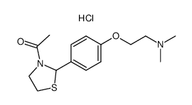 1-{2-[4-(2-Dimethylamino-ethoxy)-phenyl]-thiazolidin-3-yl}-ethanone; hydrochloride Structure