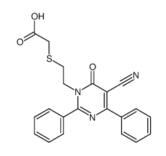 [2-(2,6-Diphenyl-3,4-dihydro-5-cyan-4-oxo-pyrimidin-3-yl)-ethylthio]-essigsaeure结构式