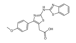 2-[2-(1,3-benzothiazol-2-ylamino)-4-(4-methoxyphenyl)-1,3-thiazol-5-yl]acetic acid Structure