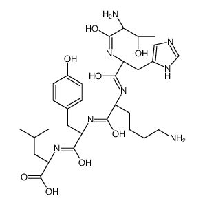 (2S)-2-[[(2S)-2-[[(2S)-6-amino-2-[[(2S)-2-[[(2S,3R)-2-amino-3-hydroxybutanoyl]amino]-3-(1H-imidazol-5-yl)propanoyl]amino]hexanoyl]amino]-3-(4-hydroxyphenyl)propanoyl]amino]-4-methylpentanoic acid Structure