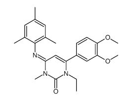 2(1H)-Pyrimidinone, 6-(3,4-dimethoxyphenyl)-1-ethyl-3,4-dihydro-3-meth yl-4-((2,4,6-trimethylphenyl)imino)- picture