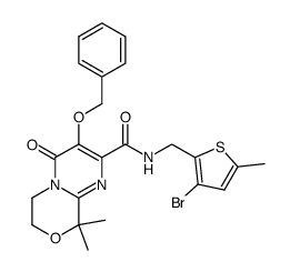 3-(benzyloxy)-N-((3-bromo-5-methylthiophen-2-yl)methyl)-9,9-dimethyl-4-oxo-4,6,7,9-tetrahydropyrimido[2,1-c][1,4]oxazine-2-carboxamide Structure