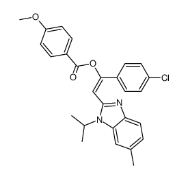 1-(4-chlorophenyl)-2-(1-isopropyl-6-methyl-1H-benzo[d]imidazol-2-yl)vinyl 4-methoxybenzoate Structure