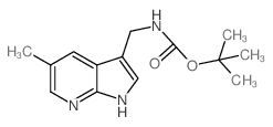 (5-甲基-1H-吡咯并[2,3-b]吡啶-3-基)甲基氨基甲酸叔丁酯结构式