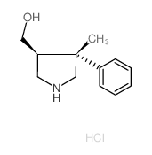 [(3S,4R)-4-methyl-4-phenylpyrrolidin-3-yl]methanol hydrochloride structure